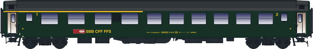 L.S. Models 472012 SBB UIC-X ABm grün, Dach grau, Logo neu Türen beige